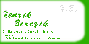 henrik berczik business card